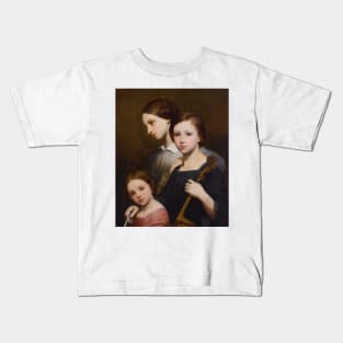 Portrait of Rene, Cecile and Louise Franchomme by Ary Scheffer Kids T-Shirt